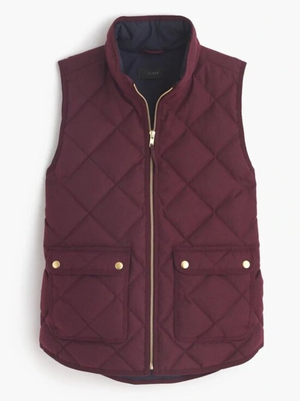 J. Crew Women's Excursion Quilted Puffer Vest in Burgundy Red Winter Size L